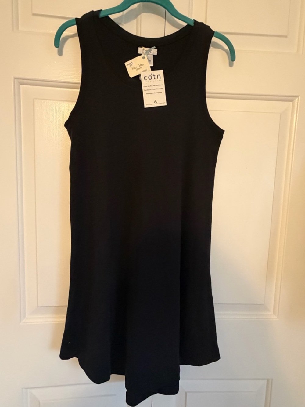 NWT Cotn Sleeveless Black Pima cotton Nightdress – Soft A-Line Sleep Tank-S
